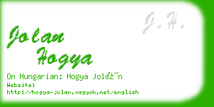 jolan hogya business card